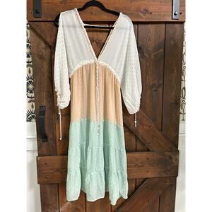 Zleurope boutique women’s small/medium sheer boho maxi dress